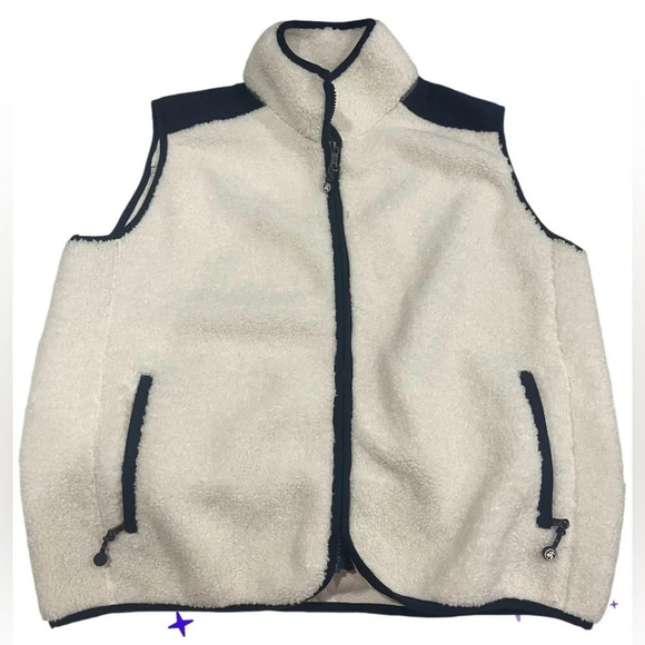 Brooks Brothers white teddy fleece full zip up vest, size XL - Picture 1 of 6